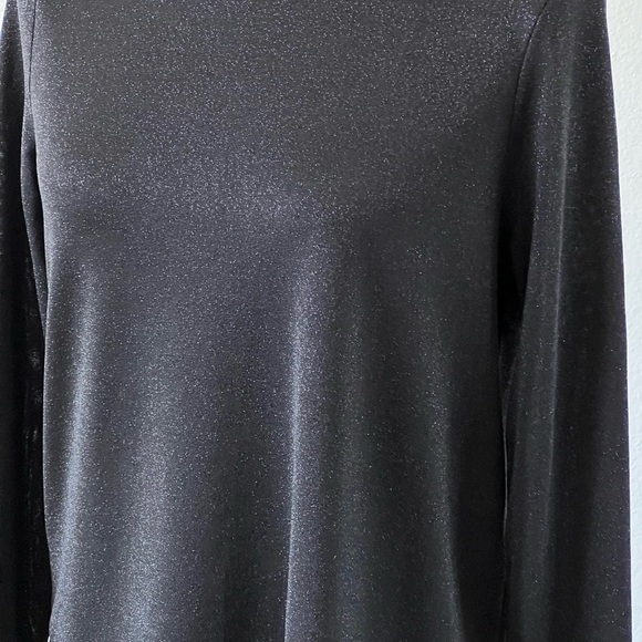 Ted Baker London Blouse Asymmetric Black Shimmer Sparkle Womens Size 1 - Picture 9 of 12
